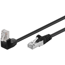 Goobay 94186 F/UTP CAT5e 90° Derékszögű Patch kábel 0.5m - Fekete (94186) kábel és adapter
