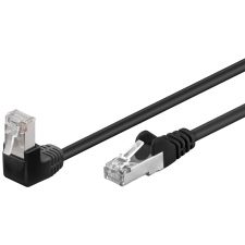 Goobay F/UTP CAT5e Derékszögű Patch kábel 2m - Fekete kábel és adapter