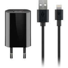 Goobay Lightning / USB-A Hálozati töltő készlet - Fekete (5W) mobiltelefon kellék
