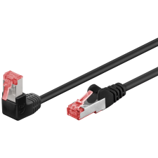 Goobay S/FTP CAT6 90° Derékszögű patch kábel 0.5m - Fekete (51542) kábel és adapter