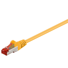 Goobay S/FTP CAT6 Patch kábel 1m - Sárga kábel és adapter