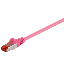 Goobay S/FTP CAT6 Patch kábel 3m - Magenta kábel és adapter