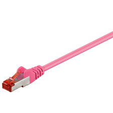 Goobay S/FTP CAT6 Patch kábel 5m - Magenta (95515) kábel és adapter