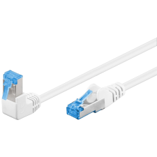 Goobay S/FTP CAT6a 90° Derékszögű patch kábel 0.25m - Fehér (51562) kábel és adapter