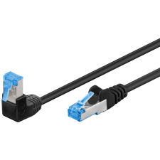 Goobay S/FTP CAT6a 90° Derékszögű patch kábel 3m - Fekete (51559) kábel és adapter