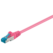 Goobay S/FTP CAT6a Patch kábel 2m - Magenta kábel és adapter