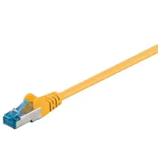 Goobay S/FTP CAT6a Patch kábel 3m - Sárga kábel és adapter