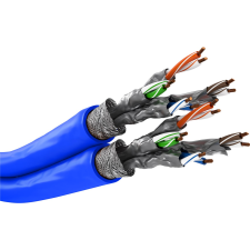 Goobay S/FTP CAT7a Duplex installációs kábel 100m - Kék (91896) kábel és adapter