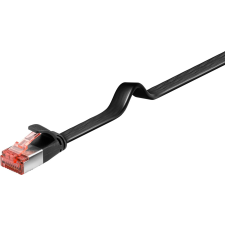 Goobay U/FTP CAT6 Lapos Patch kábel 5m - Fekete kábel és adapter