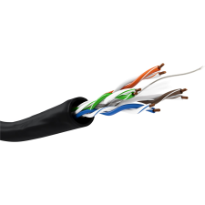 Goobay U/UTP CAT6 Kültéri installációs kábel 100m - Fekete (77625) kábel és adapter