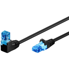 Goobay U/UTP CAT6a 90° Derékszögű patch kábel 10m - Fekete (51533) kábel és adapter