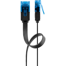 Goobay U/UTP CAT6a Lapos Patch kábel 10m - Fekete (96367) kábel és adapter