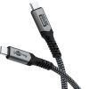 Goobay USB4 Gen 3x2 Kabel, USB-C Stecker > USB-C Stecker, 40Gbit/s (schwarz/grau, 1 Meter, PD, Laden mit bis zu 240 Watt)