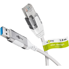 Goobay USB-A 3.2 Gen1 - RJ-45 Ethernet Adapterkábel 1m - Fehér (74377) kábel és adapter