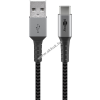 Goobay USB-C kábel, szövetborítás, 2m, szürke 60W