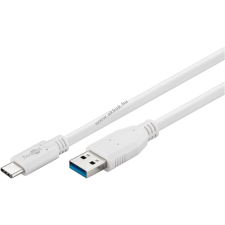 Goobay USB-C - USB A 3.0 kábel, fehér, 1m mobiltelefon kellék