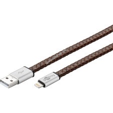 Goobay USB kábel 2.0  Apple lightning csatlakozóval 1m barna (eredeti bőr borítású) mobiltelefon kellék