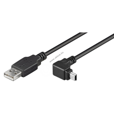 Goobay USB kábel 2.0 mini USB 5pin - 90 fok - csatlakozóval 1,8m fekete - Kiárusítás! kábel és adapter