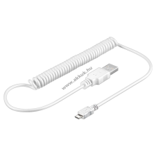 Goobay USB kábel micro USB csatlakozóval 1m (rugalmas, spirálvezeték) kábel és adapter