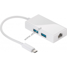 Goobay USB multiport adapter 2x USB 3.0 1x Ethernet -> USB-C 3.1 - fehér kábel és adapter