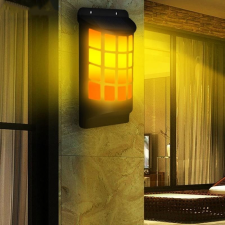 Good4Home Hangulatos láng hatású napelemes fali lámpa, dekoráció kültéri világítás