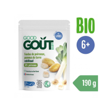 GOOD GOUT BIO Póréhagyma krumplival és tőkehallal 190 g konzerv