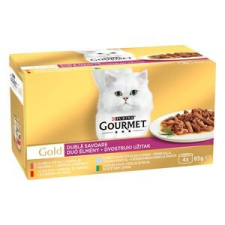 Gourmet 4db-tól : GOURMET GOLD Duó élmény nedves macskaeledel 4x85g , ( kacsa-pulyka , marha-csirke, tengerihal spenóttal , nyúl-máj ) macskaeledel