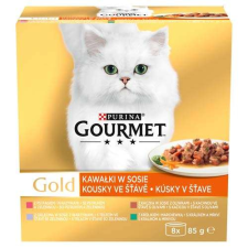  GOURMET GOLD 8x85g húsdarabok lében zöldséggel macskaeledel