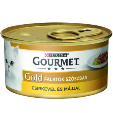 GOURMET GOLD Csirkével és májjal szószban nedves macskaeledel 85g macskaeledel