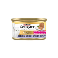  GOURMET GOLD Kitten Pástétom Borjúval nedves macskaeledel 85g macskaeledel