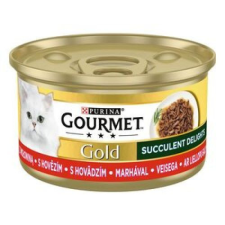 GOURMET GOLD Succulent Delights Marhával nedves macskaeledel 12x85g macskaeledel