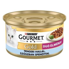 Gourmet Gold Tengeri hallal és spenóttal nedves macskaeledel 85gr macskaeledel