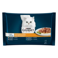 Gourmet Perle Mini Filé pulykával, tonhallal, kacsával és báránnyal nedves macskaeledel 4*85gr macskaeledel