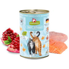 Granatapet Delicatessen konzerv lazac és pulyka konzerv 400g 6db macskaeledel