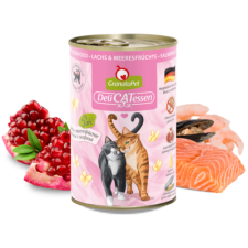 Granatapet Delicatessen konzerv lazac és tengergyümölcsei 400g 6db macskaeledel