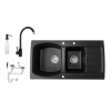Granitec Nero Master Gránit Mosogató + Csaptelep + Dugóemelő + Adagoló