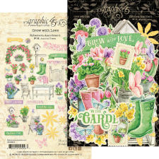 Graphic 45 Grow with Love Kivágatok Ephemera Assortment (1 csomag) matrica