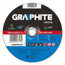Graphite 41 A46-S-BF 180 x 1,6 x 22,2 mm-es vágókorong fémhez csiszolókorong és vágókorong