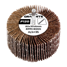 Graphite Csiszolókerék csapos 80x30x6mm, P120 barkácsgép tartozék