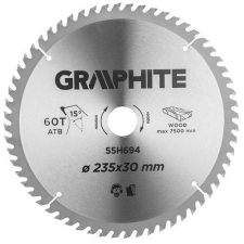 Graphite Körfűrészlap merülőfűrészhez keményfém fogakkal, 235x30mm, 60 fog (55H694) fűrészlap