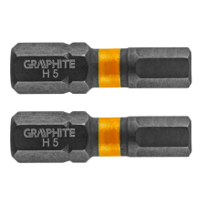 Graphite Torziós ütvecsavarozó bit, hatlapú, 5x25mm, 2db barkácsgép tartozék
