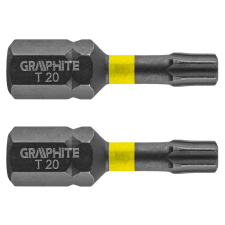 Graphite Torziós ütvecsavarozó bit TX20x25mm, 2db barkácsgép tartozék