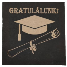  Gratulálunk ballagási szalvéta - fekete party kellék