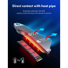  GRAUGEAR M.2 NVMe2280 SSD hőcsöves hűtő PS5-höz (G-PS5HS04) hűtés