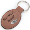  Gravírozható bőr kulcstartó világos barna