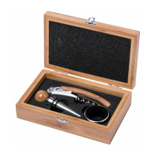  Gravírozott bambusz boros szett egyedi ajándék