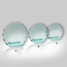  Gravírozott Üveg díj kör alakú U 31 dekorációs kellék