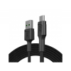 Green Cell PowerStream USB-A apa - MicroUSB-B apa 2.0 Adat és töltő kábel - Fekete (1.2m)