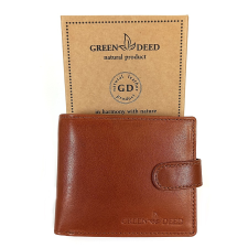 GREEN DEED konyak színű, márkanév nyomatos, nyelves bőr pénztárca OPR6002LT pénztárca