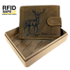 GREEN DEED szarvas nyomatos, RFID védett nyelves bőr pénztárca AGA08T